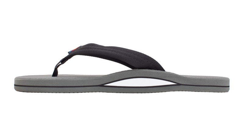 Rainbow Sandals Men's Black/Grey Single Layer Soft Top 1" EVA Rubber Filled Nylon Strap - Image 2